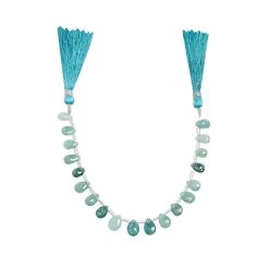 32cts Grandidierite Top Side Drill Graduated Faceted Pear Approx 7x5 To 13x8mm, 15cm Strand With Spacers -Fashion Accessories xrsf68 1