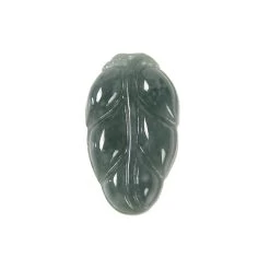 10cts Type A, Olmec Blue Jadeite Leaf Pendant Approx 12x22mm