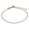 Rose Gold Flush Plated 925 Sterling Silver Adjustable Bracelet, Curb Chain 8inch (1 Pack) -Fashion Accessories xuvu59