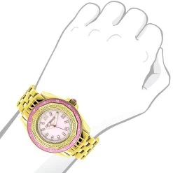 Yellow Gold Plated Ladies Diamond Pink Watch 0.25ct Luxurman 9 Yellow Gold Plated Ladies Diamond Pink Watch 0.25ct Luxurman -Fashion Accessories yellow gold plated ladies diamond pink watch 025ct luxurman 3
