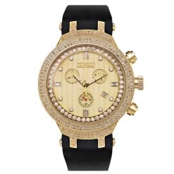 Yellow Gold Tone Joe Rodeo Men's Diamond Watch 2.20ct Master