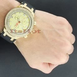 Yellow Gold Tone Joe Rodeo Men's Diamond Watch 2.20ct Master -Fashion Accessories yellow gold tone watches joe rodeo mens diamond watch 220ct master 3