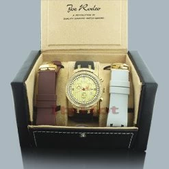 Yellow Gold Tone Joe Rodeo Men's Diamond Watch 2.20ct Master -Fashion Accessories yellow gold tone watches joe rodeo mens diamond watch 220ct master 4