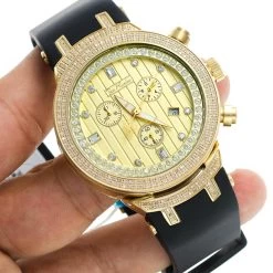 Yellow Gold Tone Joe Rodeo Men's Diamond Watch 2.20ct Master -Fashion Accessories yellow gold tone watches joe rodeo mens diamond watch 220ct master bod3