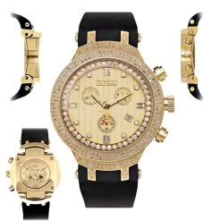 Yellow Gold Tone Joe Rodeo Men's Diamond Watch 2.20ct Master -Fashion Accessories yellow gold tone watches joe rodeo mens diamond watch 220ct master main2