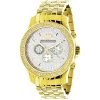 Yellow Gold Tone Luxurman Men's Diamond Watch 0.25ct -Fashion Accessories yellow gold tone watches luxurman mens diamond watch 025ct 1