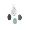 925 Sterling Silver Interchangeable Locket Pendant Approx 7.5x11.5mm 5.53cts Burmese Jade, Turquoise & Black Onyx Oval Flat -Fashion Accessories ynvz07