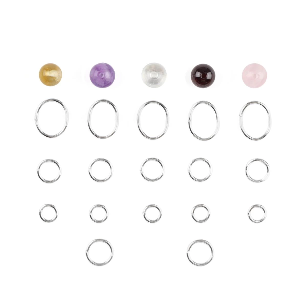 925 Sterling Silver Jump Ring Bundle With 7cts Round Gemstones Approx 6mm (117pcs) 4 925 Sterling Silver Jump Ring Bundle With 7cts Round Gemstones Approx 6mm (117pcs) - Image 2
