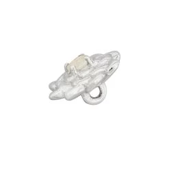 Gemstone Garden By Natalie Patten: 925 Sterling Silver Rose Bead, Approx 10mm With White Moonstone - June -Fashion Accessories yrvz72 1