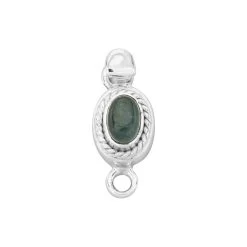 925 Sterling Silver Box Clasp With 0.62cts Grandidierite Oval