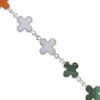 925 Sterling Silver Clover White Onyx, Malachite, Blue Lace Agate & Carnelian Strands Approx 10Inch -Fashion Accessories zgvz20