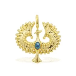 Willow & Tig Collection: The Pheonix Gold Plated 925 Sterling Silver Charm Approx 24x22mm With Ethiopian Opal