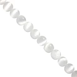 85cts Selenite Smooth Rounds Approx 8mm, 20cm Strand -Fashion Accessories zrru46 1