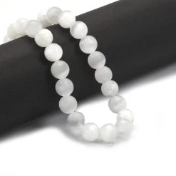 85cts Selenite Smooth Rounds Approx 8mm, 20cm Strand -Fashion Accessories zrru46 3