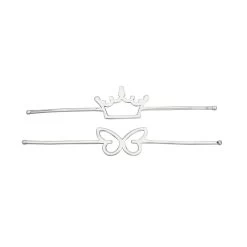 925 Sterling Silver Ring Shanks With Butterfly & Crown Design, 2pcs